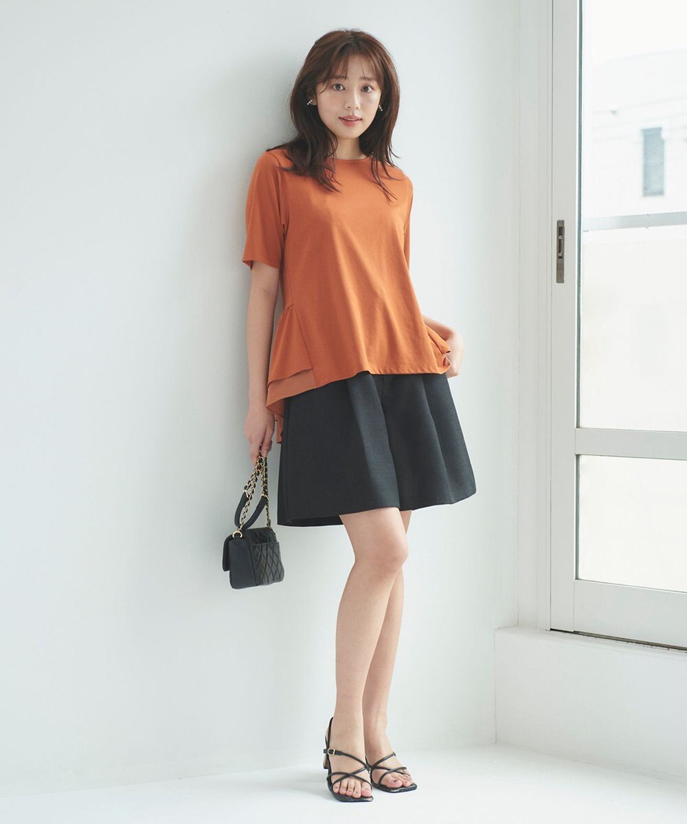 Feroux 【UVケア】バックペプラムチュニック Tシャツ 