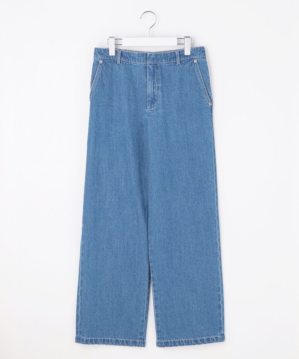 J.PRESS LADIES コットンリネン 7oz デニム セミワイド パンツ 