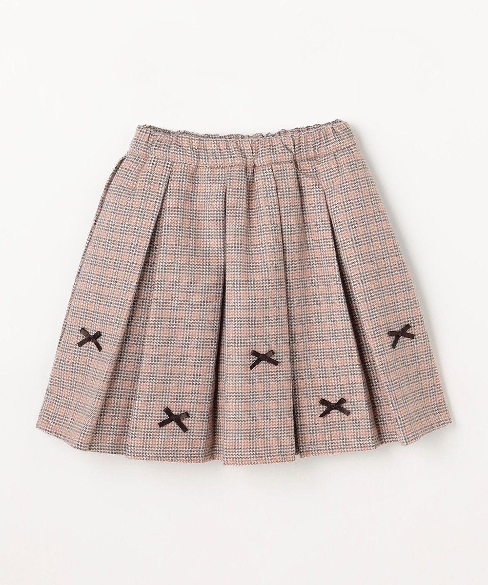 ANY KIDS リボン×チェック プリーツスカパン 