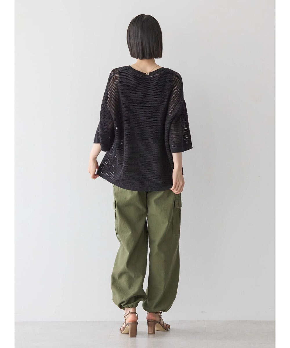 AMERICAN HOLIC 透かし編み半袖ニットプルオーバー 