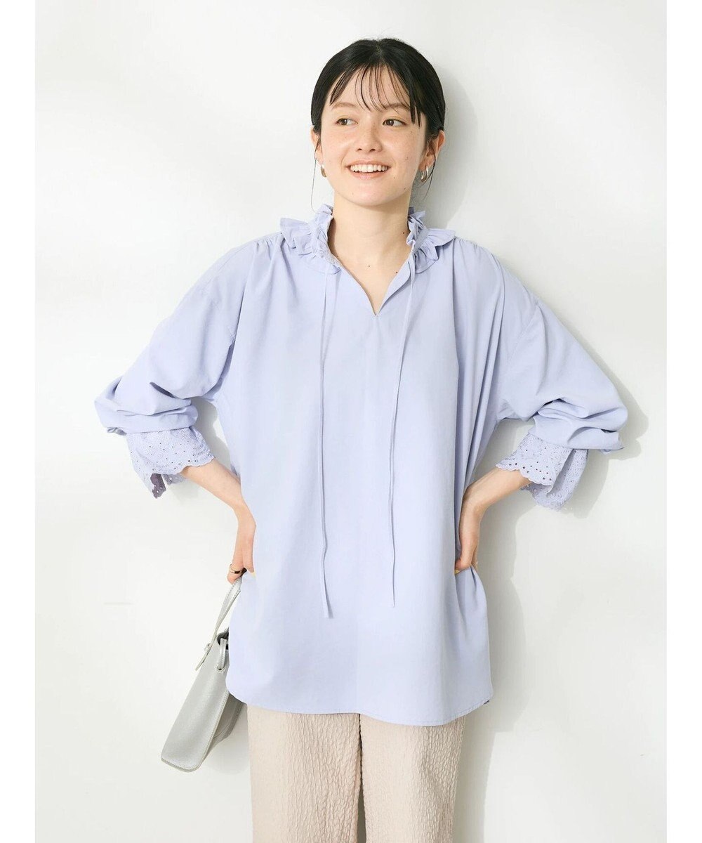 CRAFT STANDARD BOUTIQUE デシンフリル刺繍スリーブブラウス 