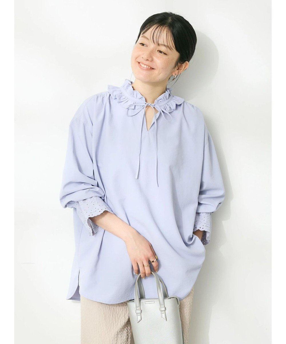 CRAFT STANDARD BOUTIQUE デシンフリル刺繍スリーブブラウス 