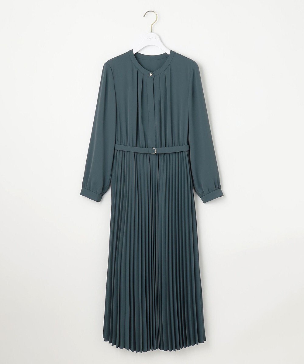 ANY SIS 【洗える】スタンドカラープリーツ ワンピース 