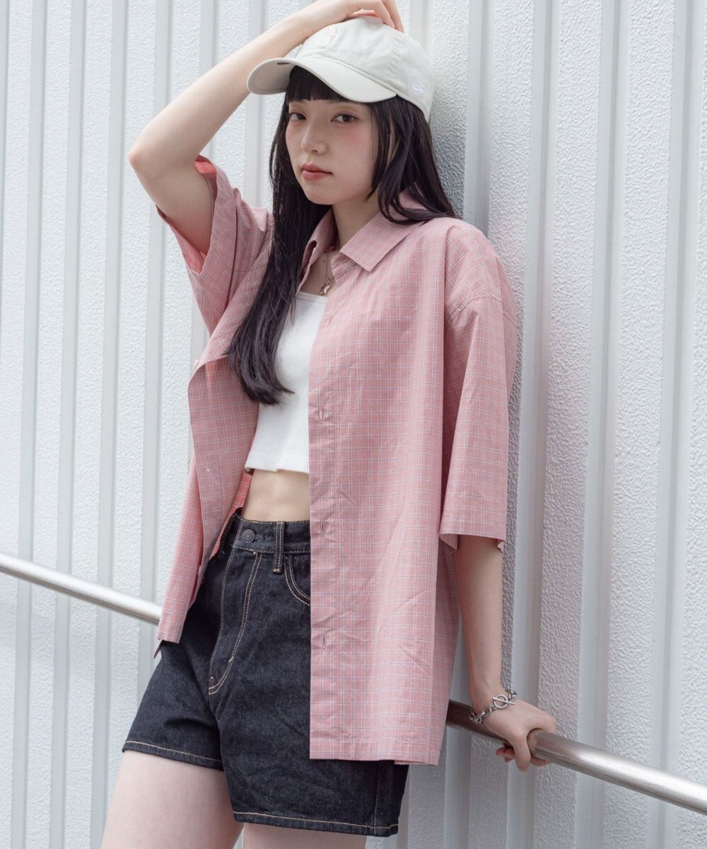 WEGO 【ユニセックス着用ITEM/MLサイズ展開】ミニチェックシャツ（SS） 