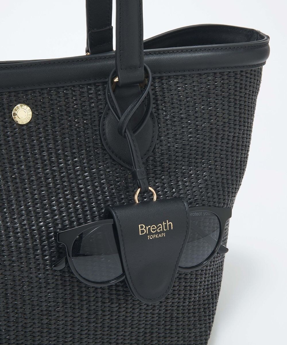 TOPKAPI 【Breath TOPKAPI】サングラスホルダー付き レザーコンビ カゴバッグ L 