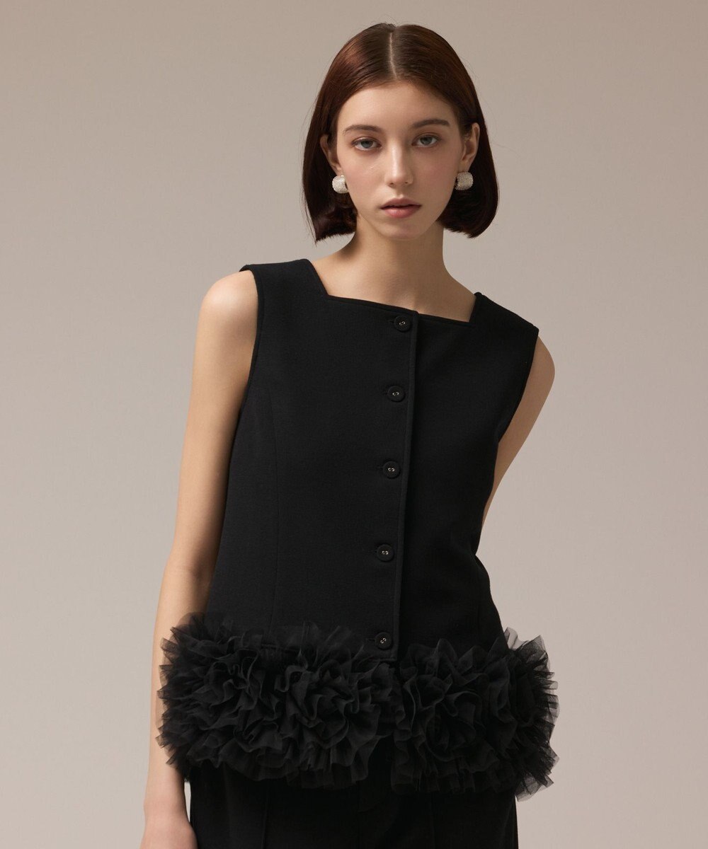 GRACE CONTINENTAL チュールヘムカットトップ 