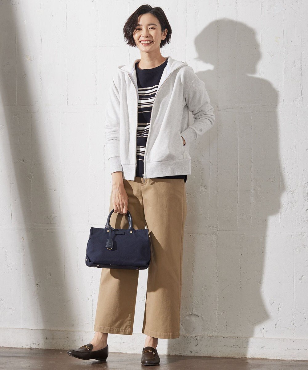 J.PRESS LADIES 【洗える】20チノストレッチ ワイドパンツ 