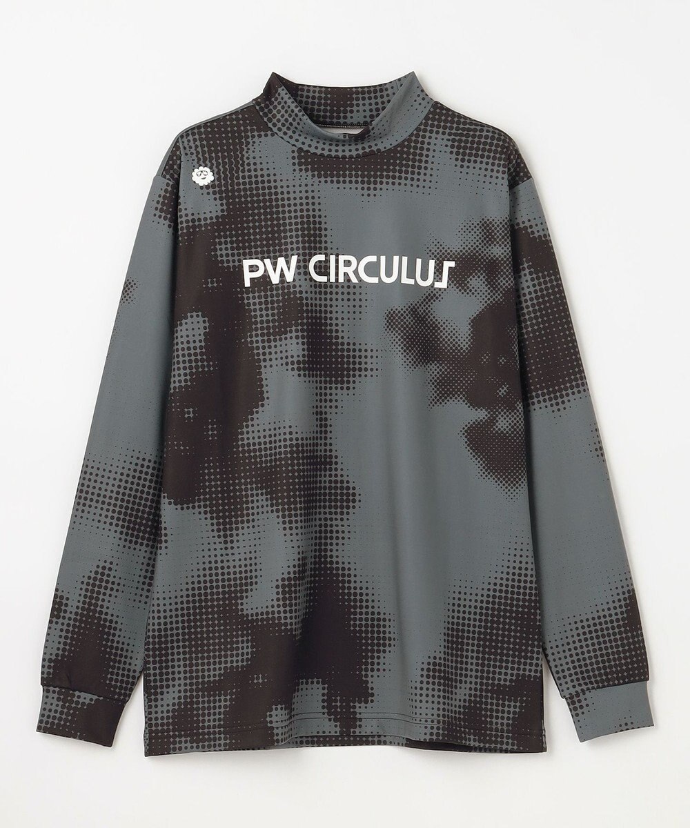 PW CIRCULUS 【裏起毛であたたか】【MEN】Dot camouflage ロングスリーブモックネックT ゴルフ 