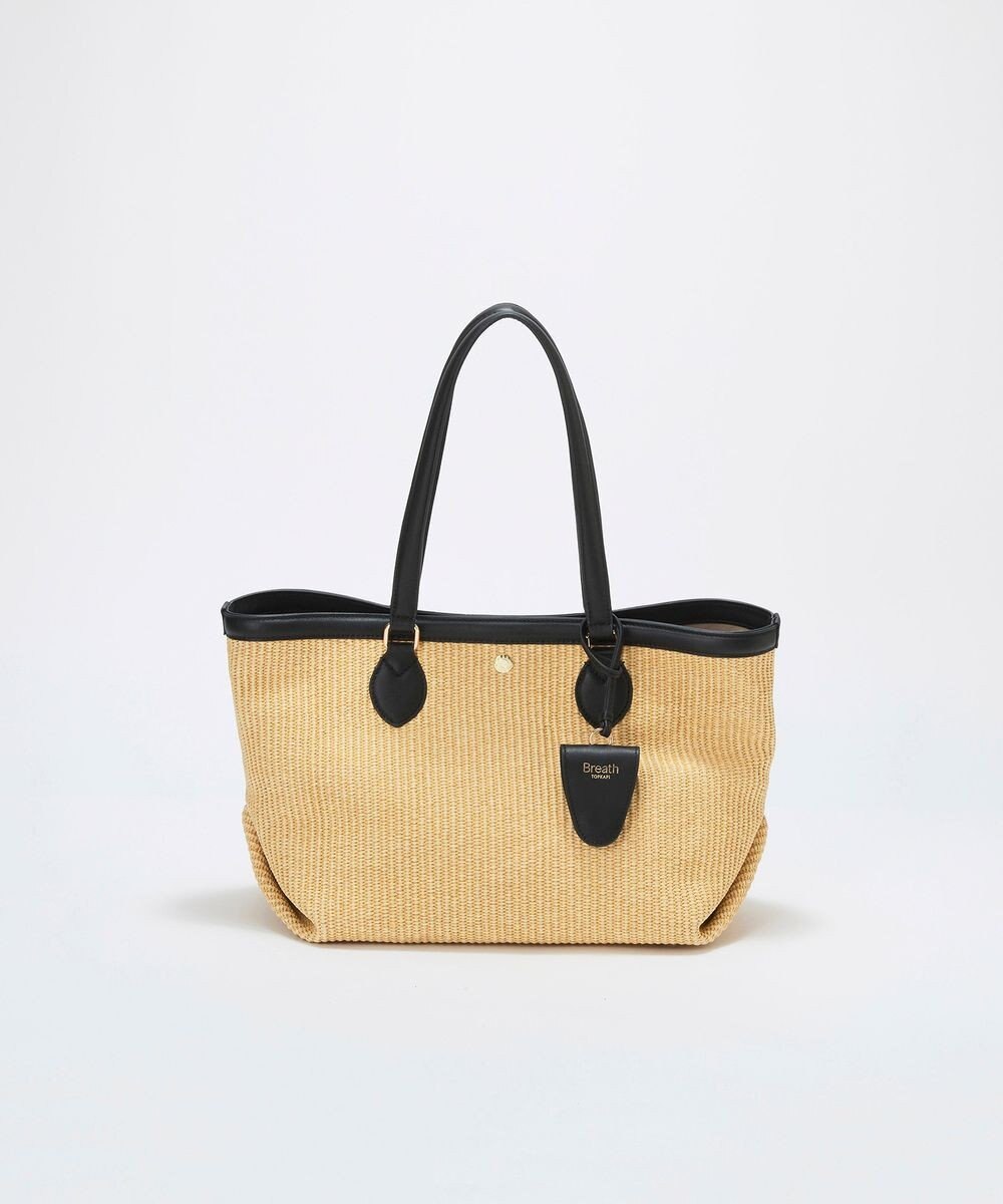 TOPKAPI 【Breath TOPKAPI】サングラスホルダー付き レザーコンビ カゴバッグ L 