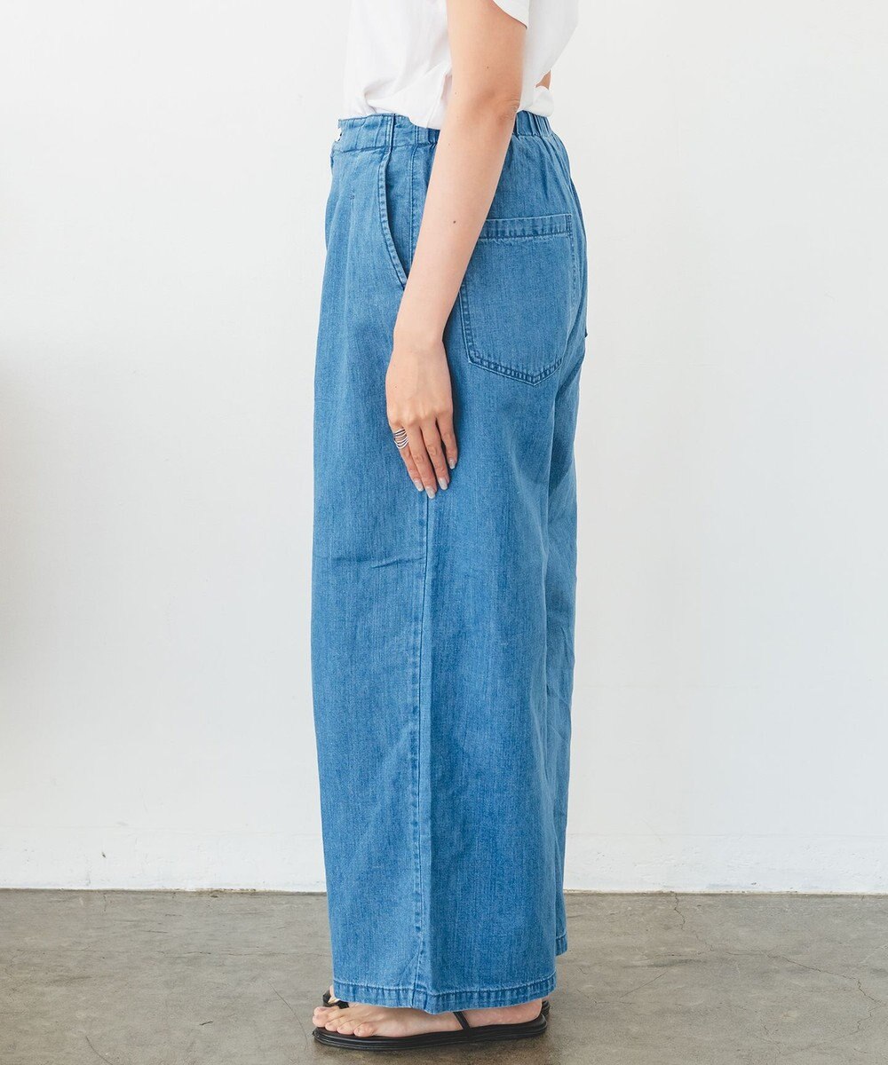 caqu FS linen relax pants コットンリネンリラックスワイドデニム 