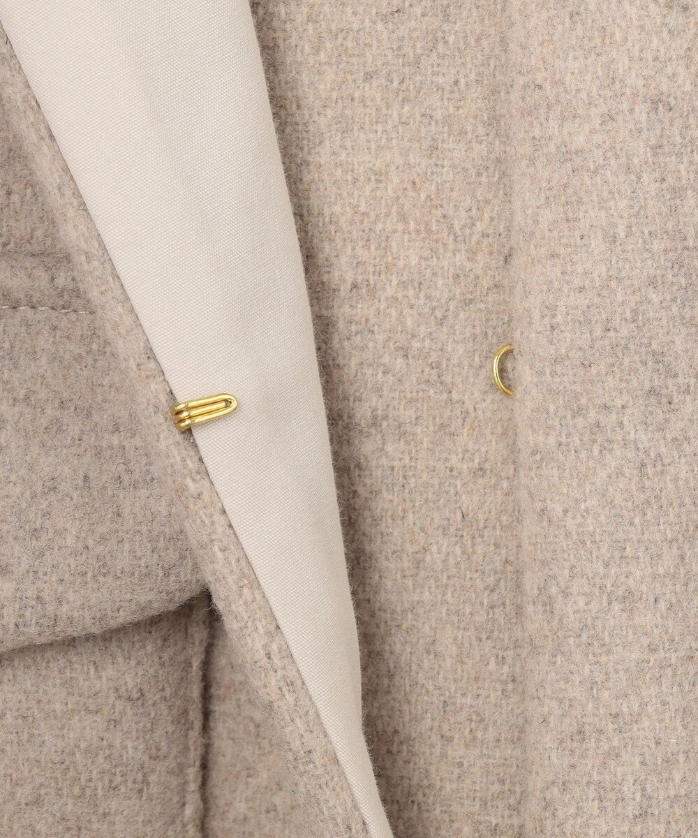 UNFILO ウールブレンド ノーカラーコート 