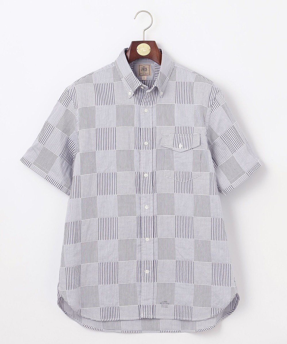 J.PRESS MEN 【クールマックス】サッカーパッチワーク シャツ 