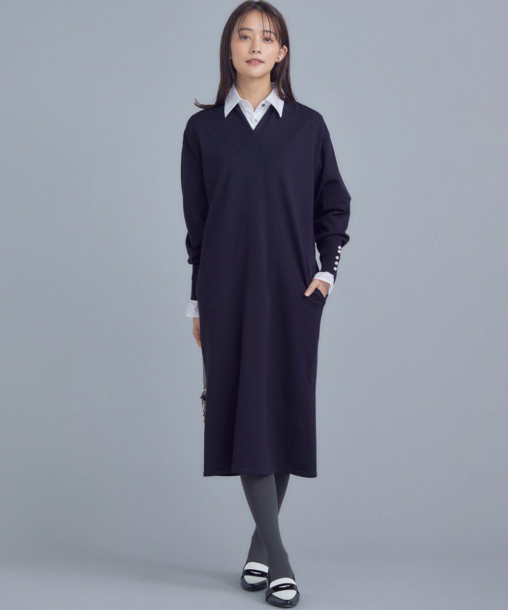 組曲 S 【WEB限定】Vネックニットワンピース 