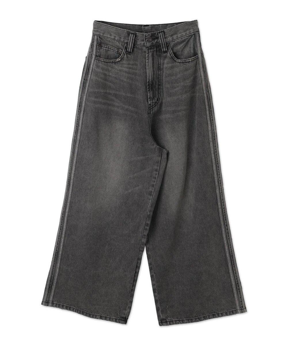 WEGO サイドラインワイドデニムパンツ 