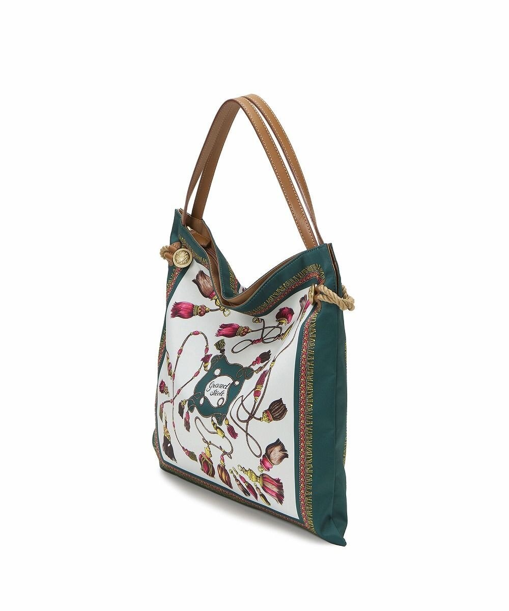 TOPKAPI 【TREASURE TOPKAPI】マイルドサテン スカーフ柄 トートバッグ 