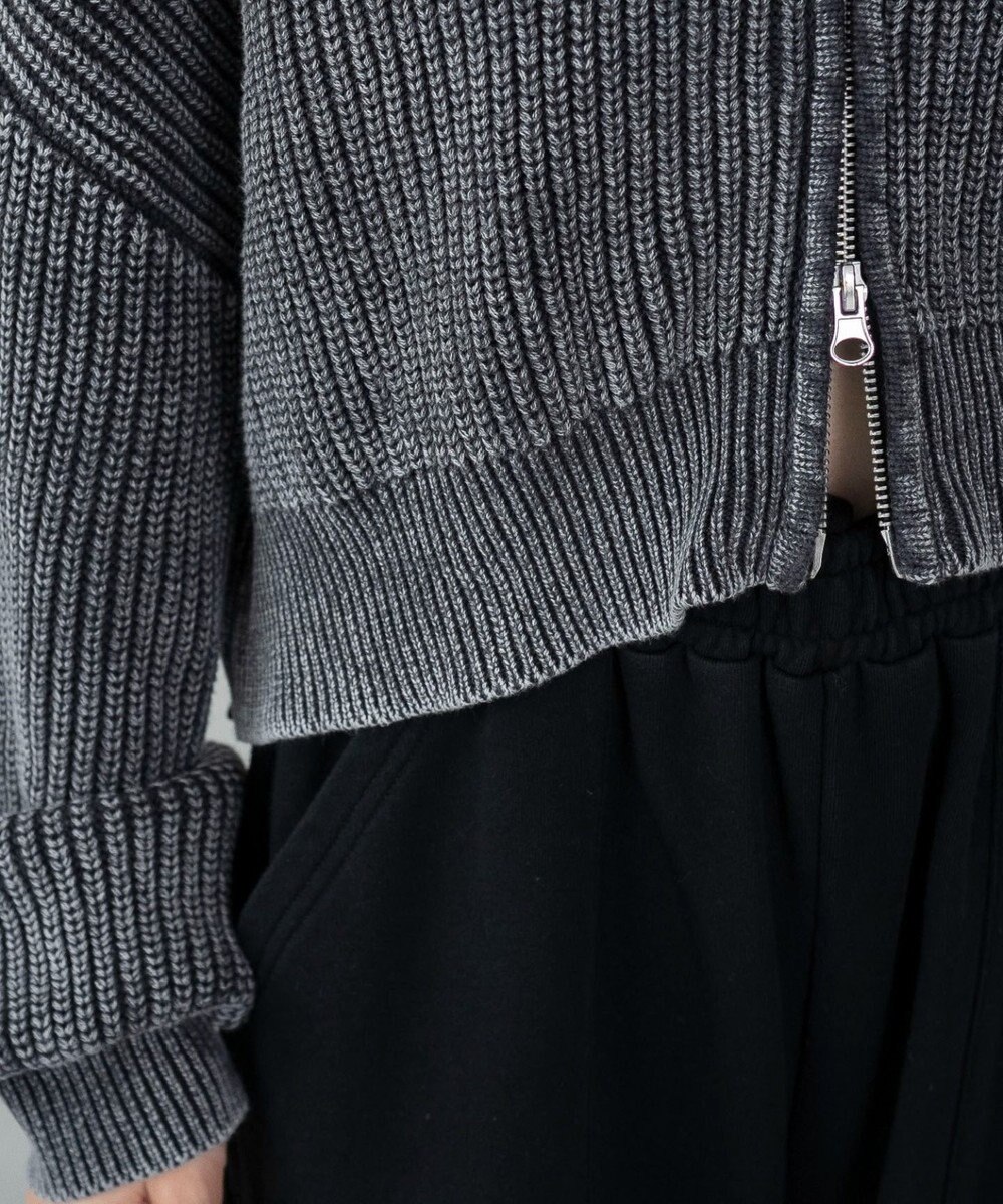 WEGO ダブルジップショートニットブルゾン 