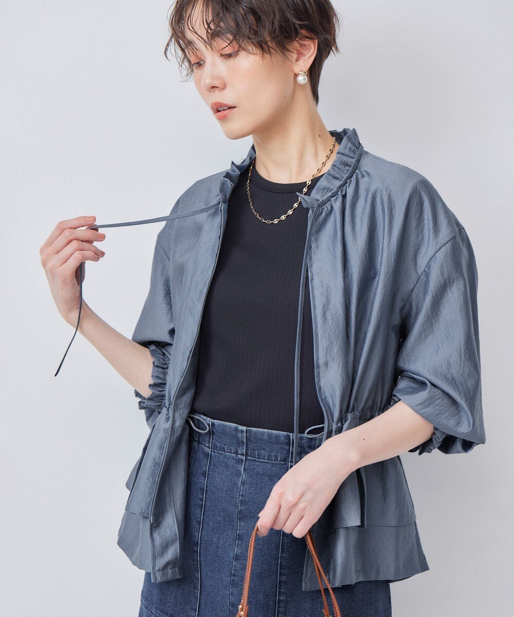 組曲 S 【洗える・シワになりにくい】シアーブルゾン 