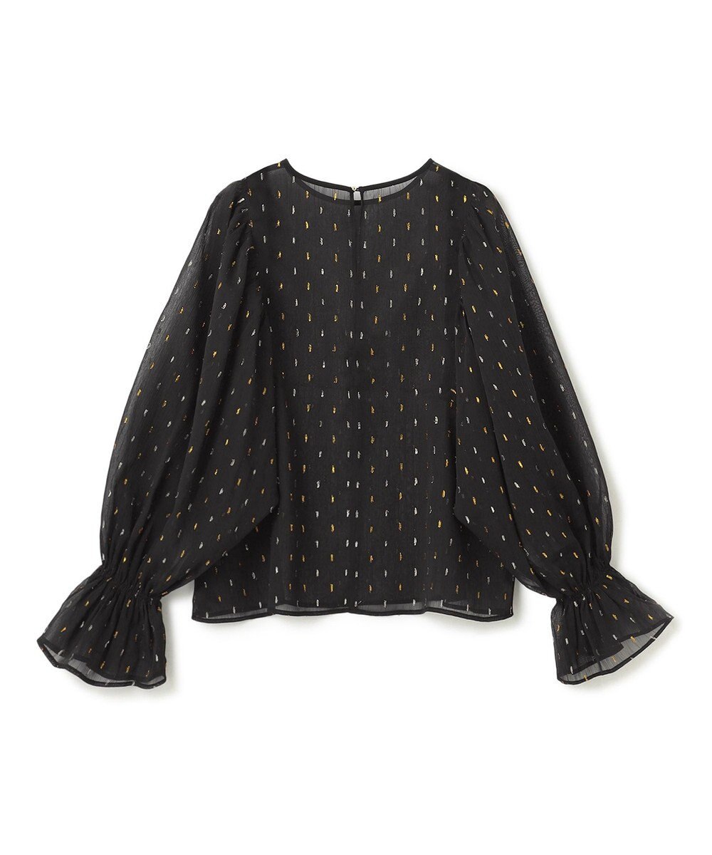 UNFILO ラメリンクルシフォン ブラウス 