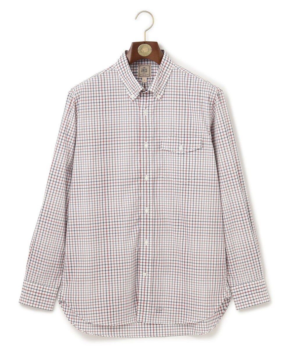J.PRESS MEN ポプリンマルチチェック ボタンダウンシャツ 