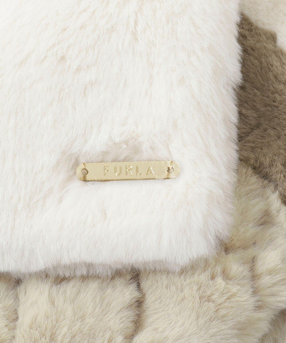 MOONBAT FURLA フェイクファーキルティング風トリコマフラー 