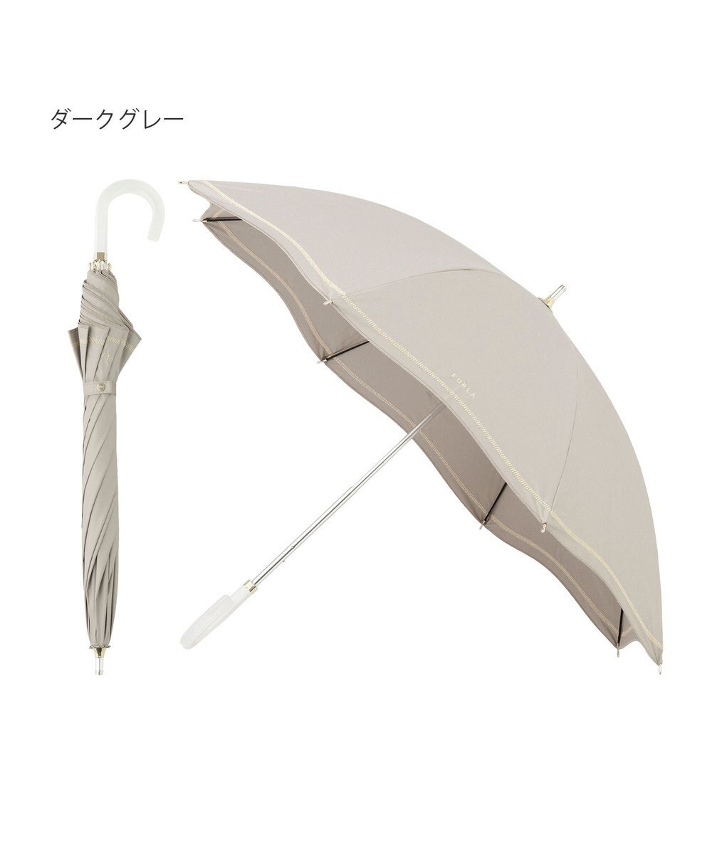 MOONBAT FURLA 晴雨兼用日傘 長傘 ジッパー刺繍 ／遮光 遮熱 UV 