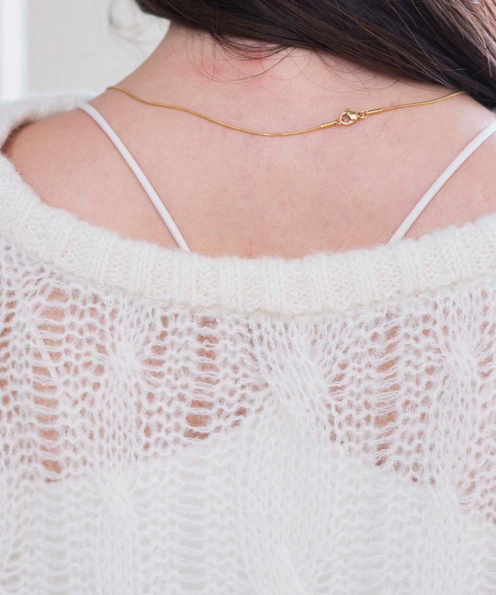 WEGO ケーブルメッシュメランジニット 