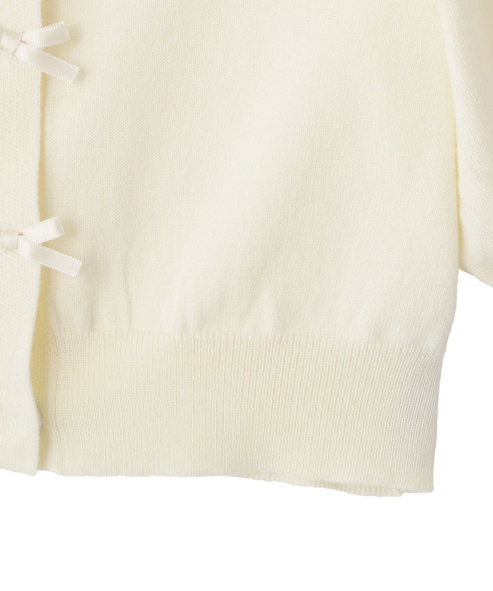 Maison de FLEUR ローズニット半袖カーディガン 