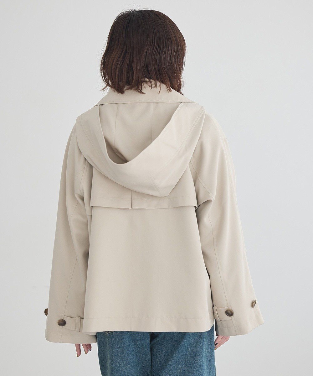 earth music&ecology 2WAYフードショートフレアトレンチ 