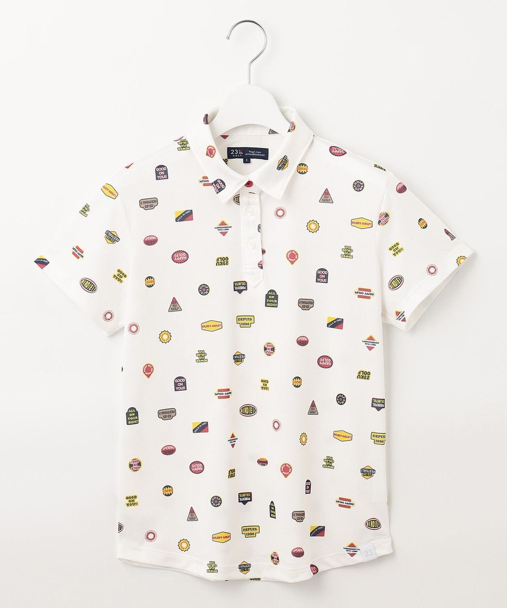 23区GOLF 【WOMEN】【UVケア/吸水速乾】マルチステッカープリント ポロシャツ 