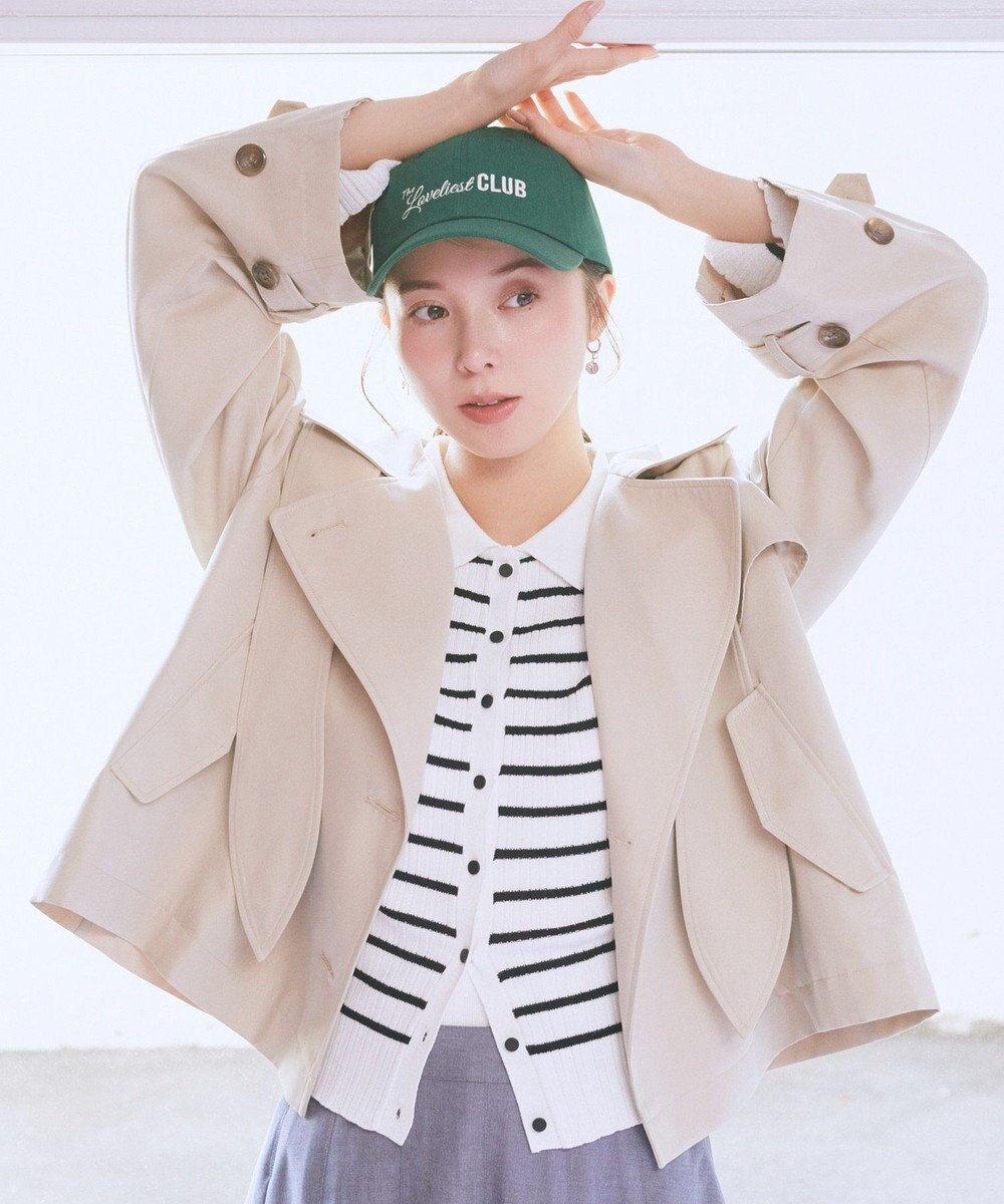 earth music&ecology 2WAYフードショートフレアトレンチ 