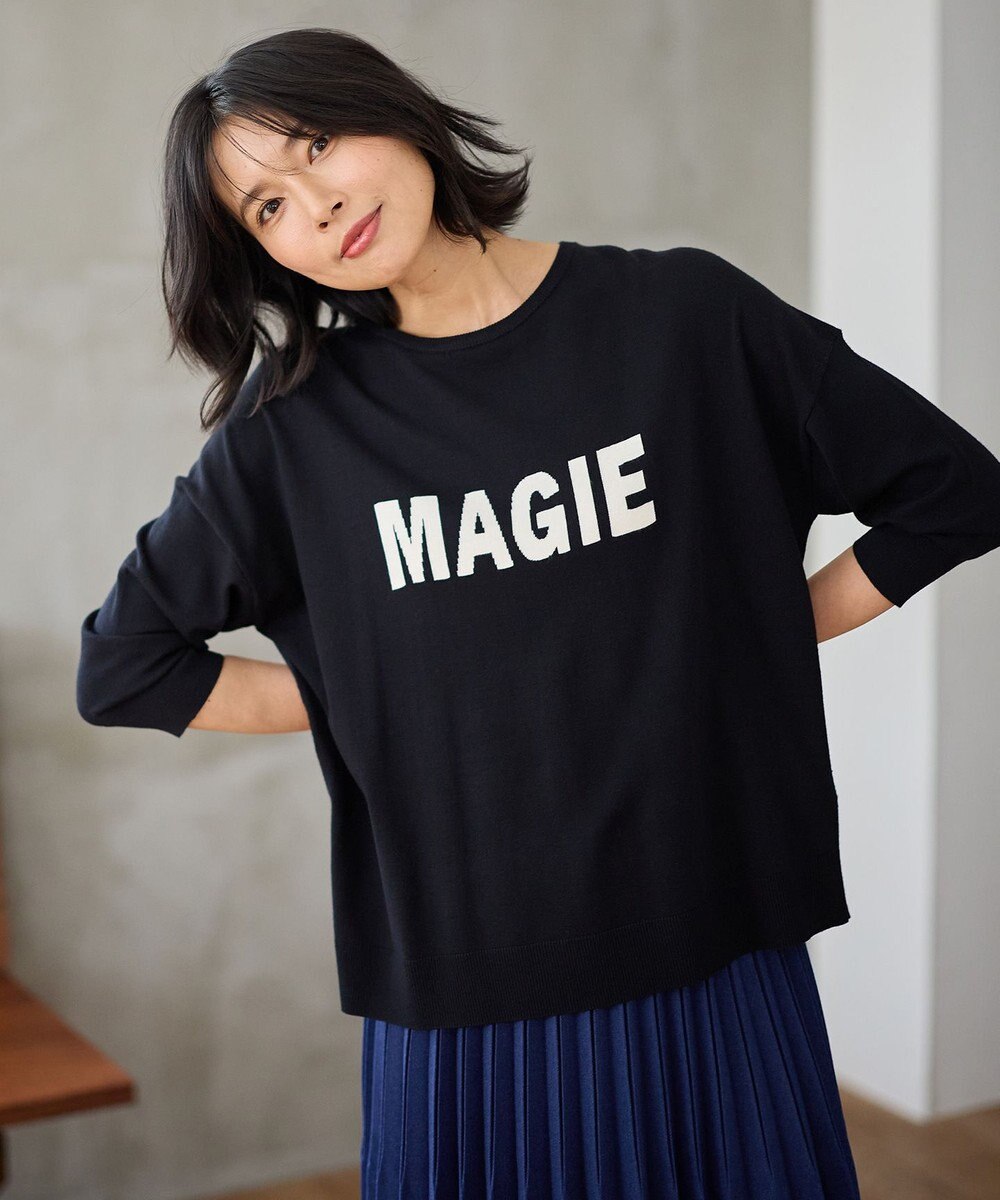 ANY L 【洗濯機可】インターシャロゴニット 