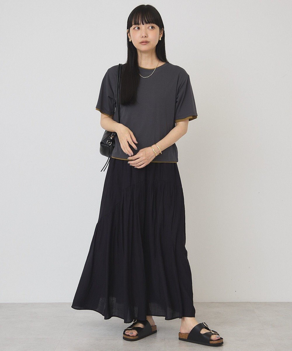 AMERICAN HOLIC 楊柳ギャザーボリュームフレアスカート 