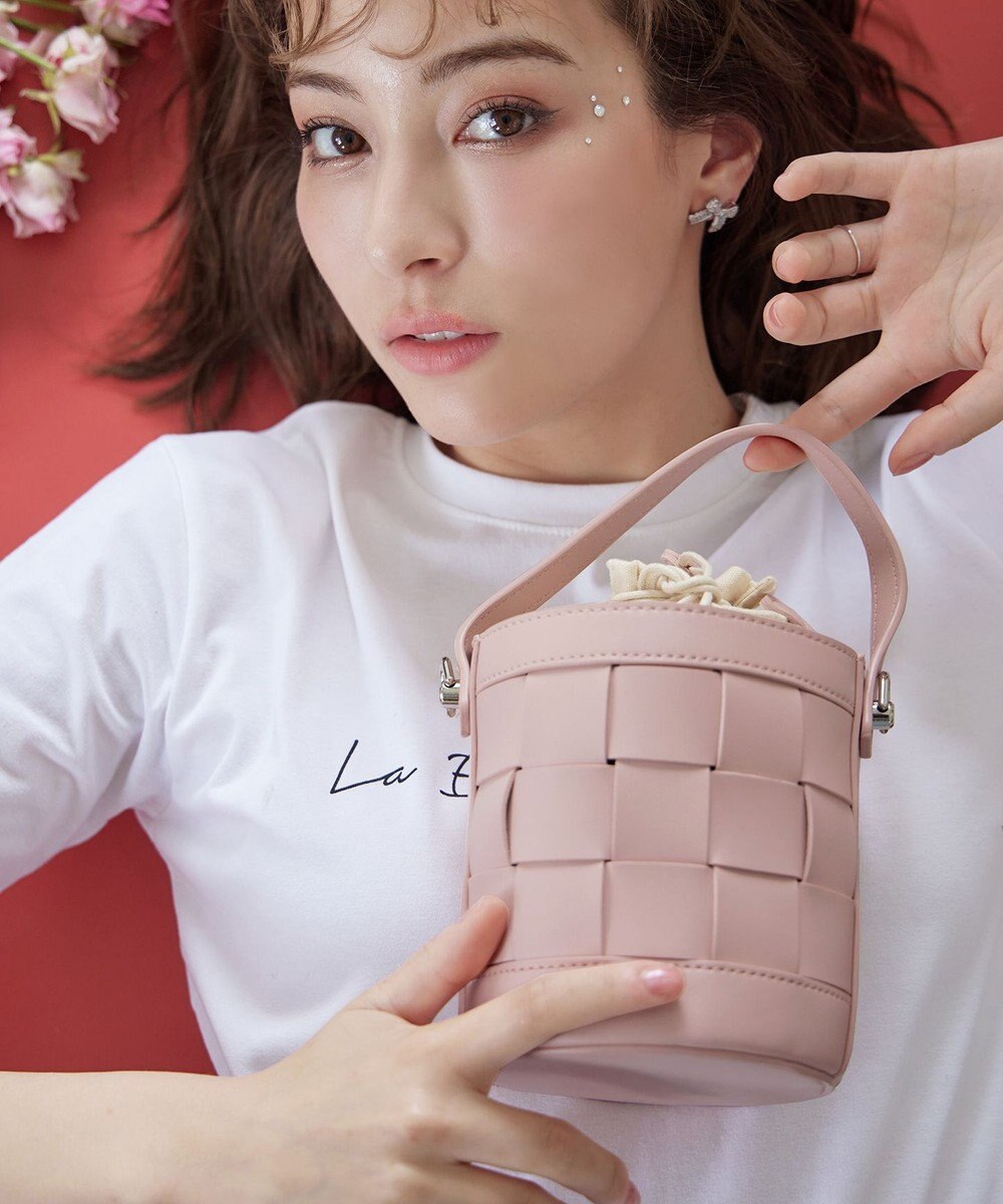 Tiaclasse  【ストラップ付き】編みこみミニバゲットバッグ 