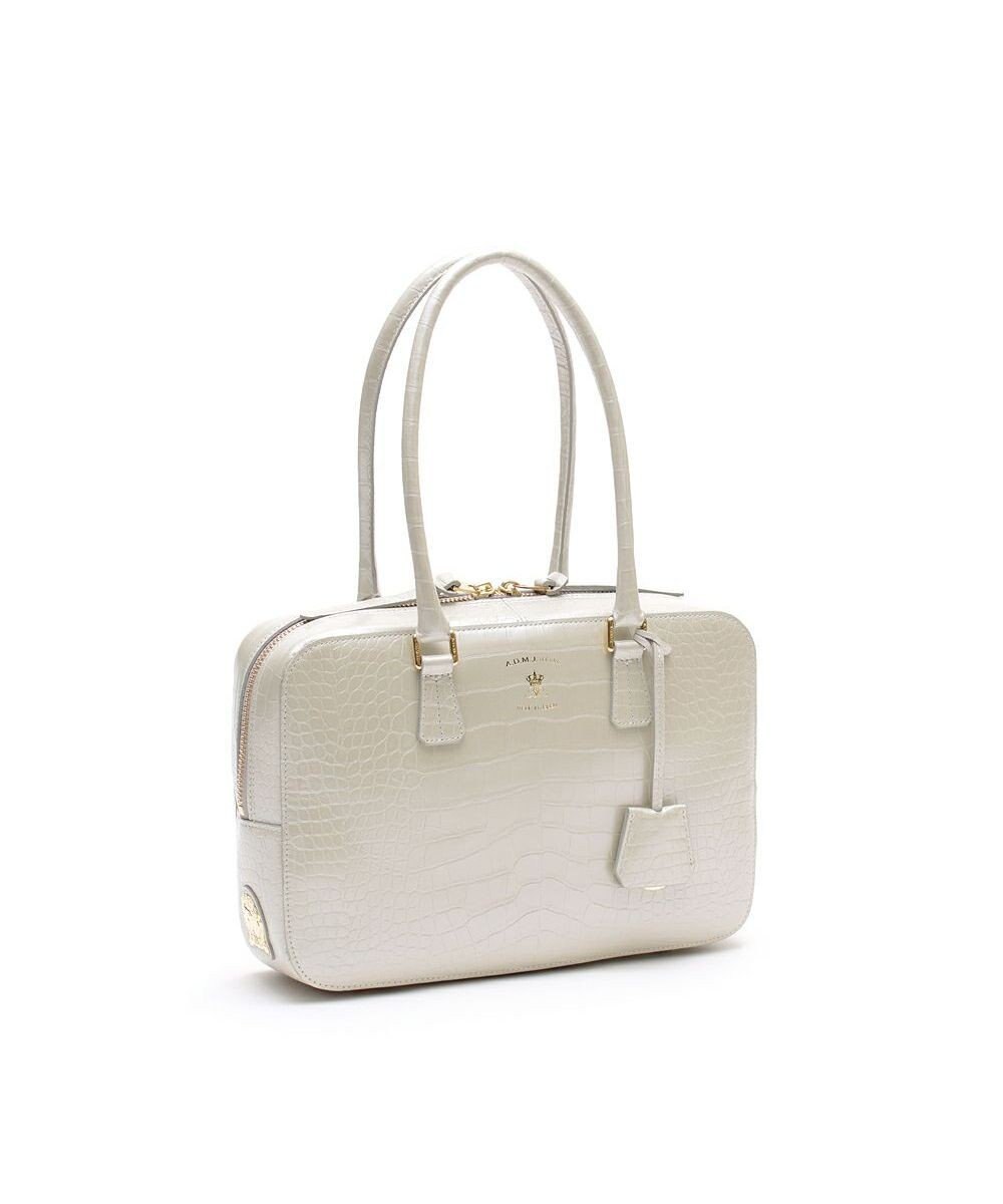A.D.M.J. 【牛革】クロコ型押し ボストン28cm 
