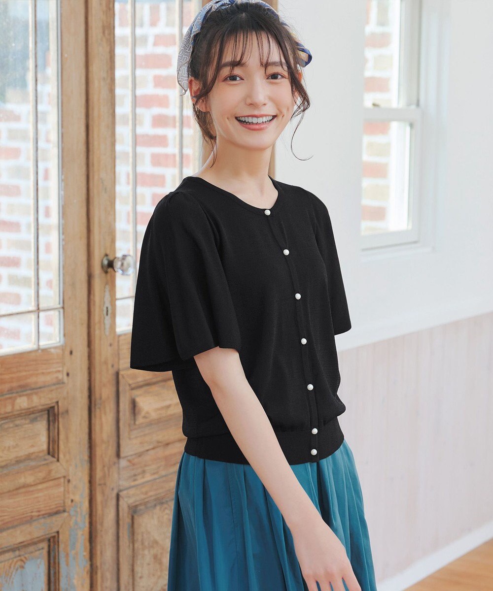 Tiaclasse 【洗える】フレアスリーブカーディガン 