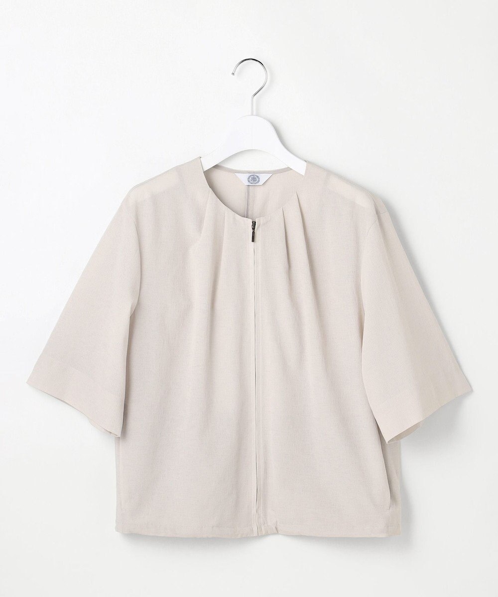 J.PRESS LADIES L 【季節の変わり目に】アキハ BREEZE COOL ノーカラー ブルゾン 