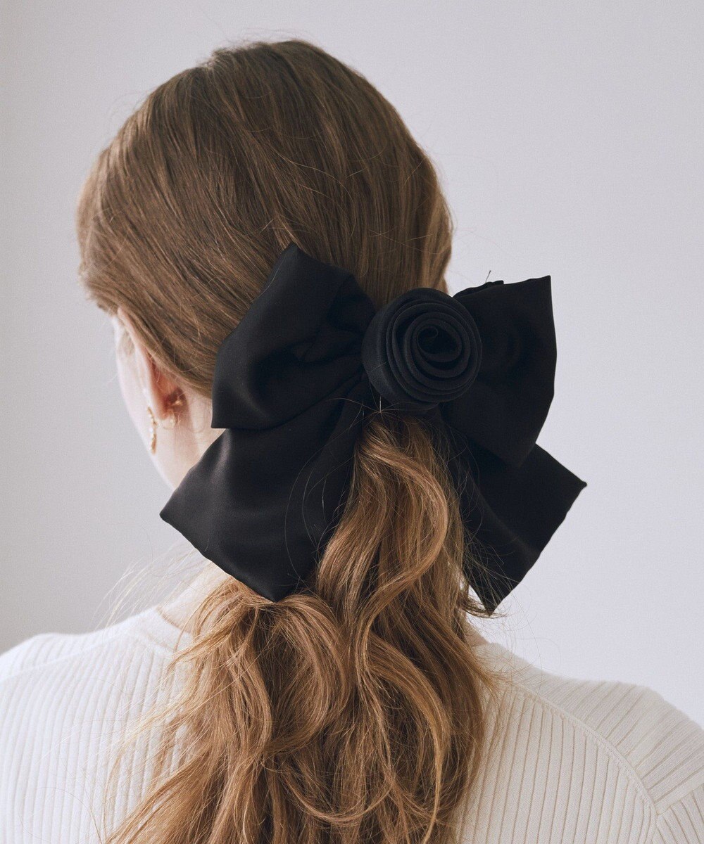 Maison de FLEUR オーガンジーローズビッグリボンバレッタ 