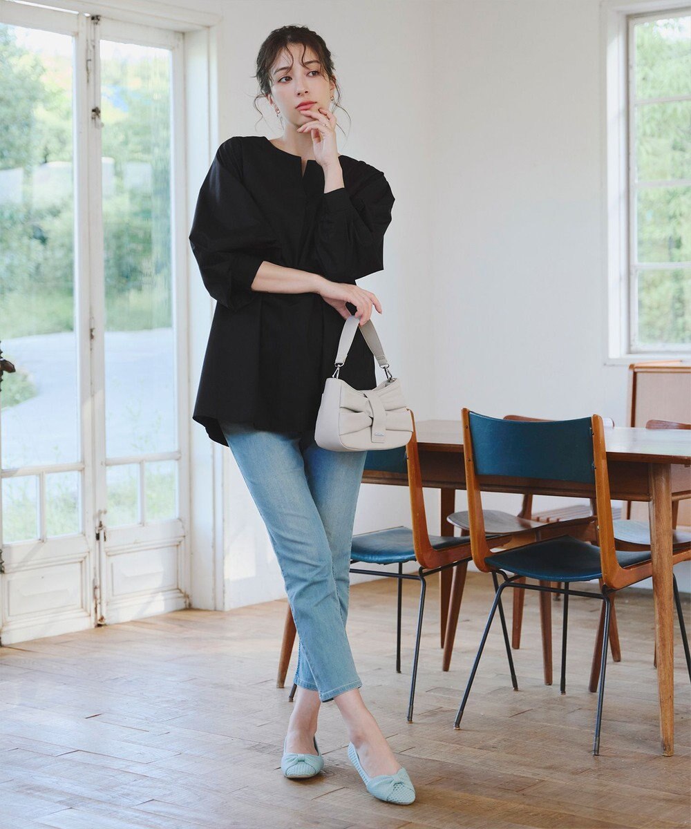 Tiaclasse 【小倉優子さん着用】リボンニットフラットパンプス 