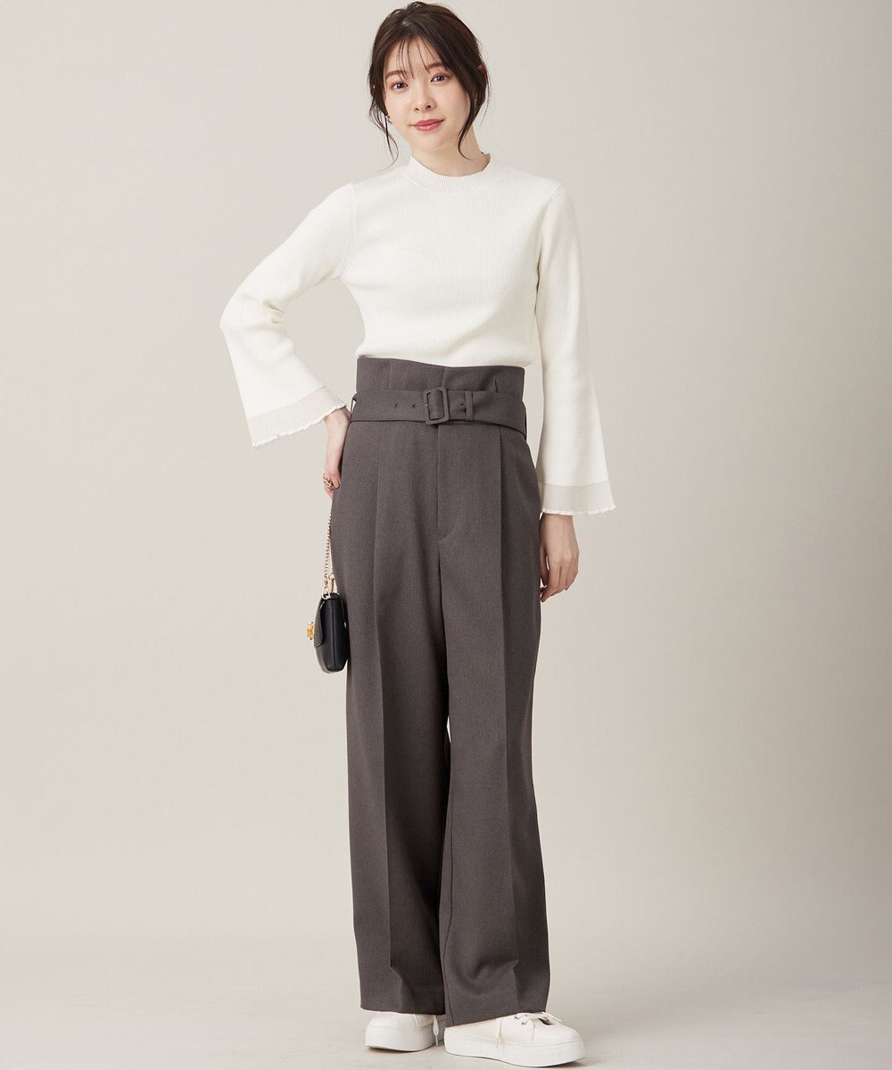 ANY SIS 【洗える】シアーディテール ニット 