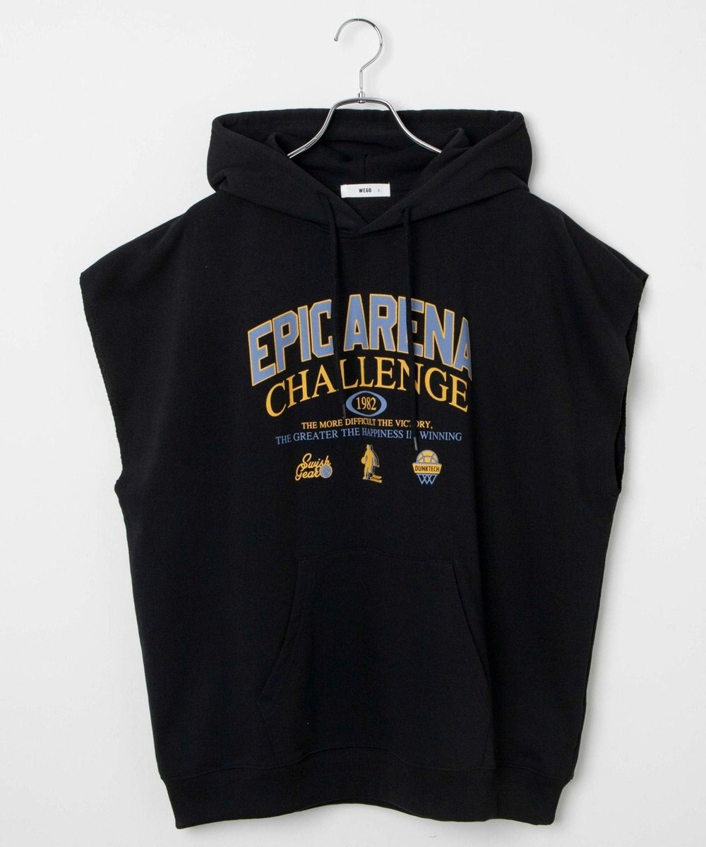 WEGO 【ユニセックス着用ITEM/手洗い可】ロゴノースリーブパーカー 