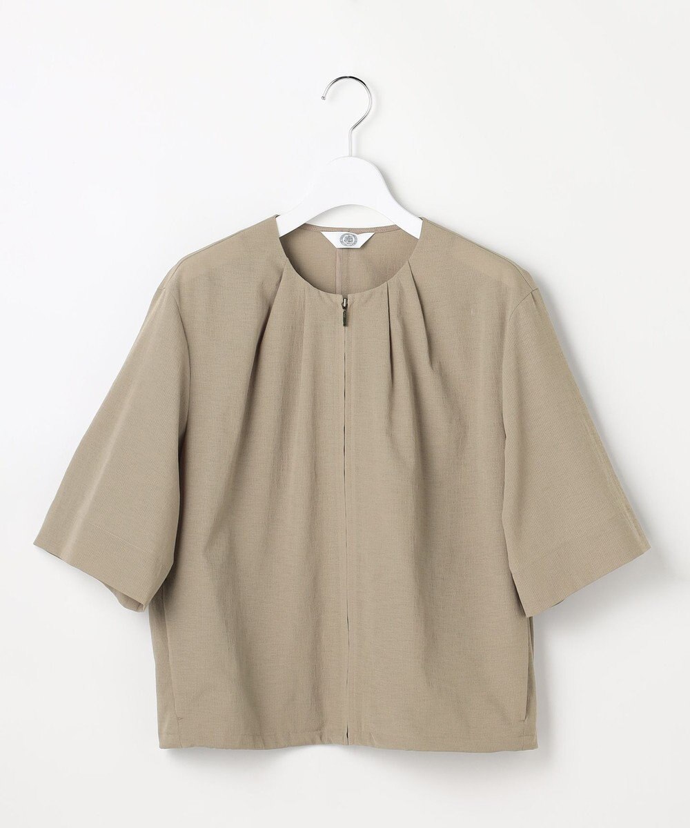 J.PRESS LADIES L 【季節の変わり目に】アキハ BREEZE COOL ノーカラー ブルゾン 