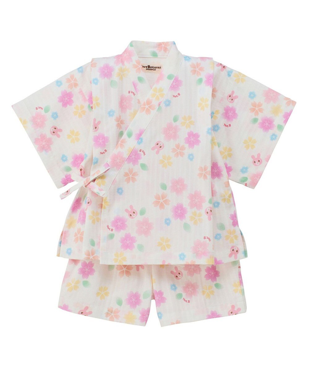 MIKI HOUSE HOT BISCUITS 【80-120cm】総柄 甚平スーツ 