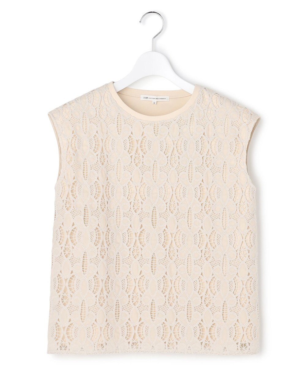 23区 【先行予約】コードエンブロイダリージャージー フレンチスリーブ カットソー 