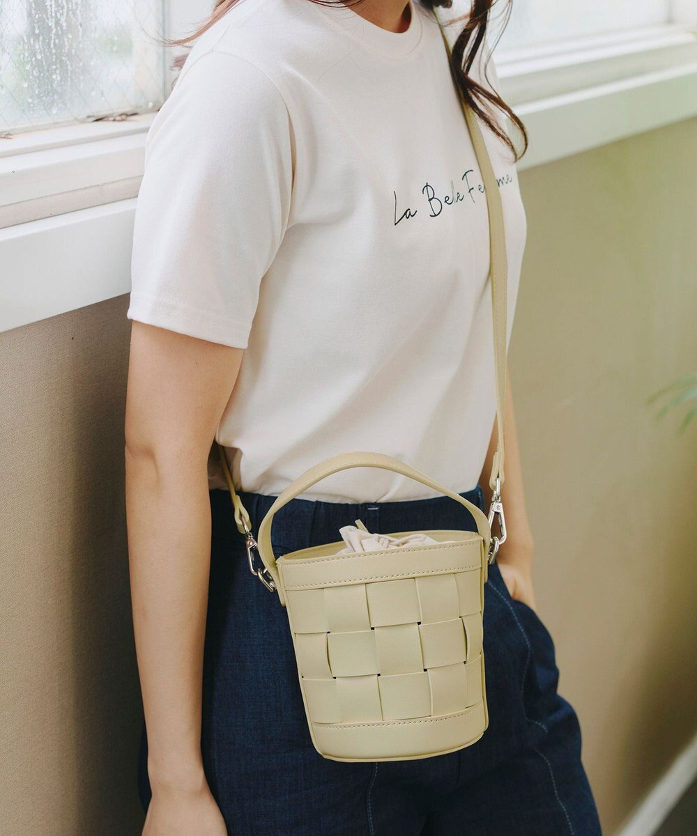 Tiaclasse  【ストラップ付き】編みこみミニバゲットバッグ 