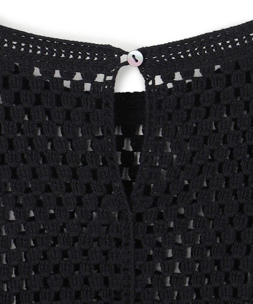 UNFILO L クロシェレースニット ハーフスリーブ プルオーバー 