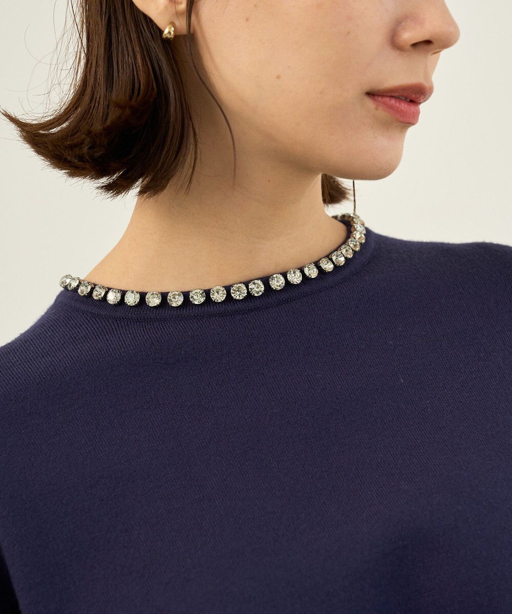 UNFILO ネックビジュー ニット 