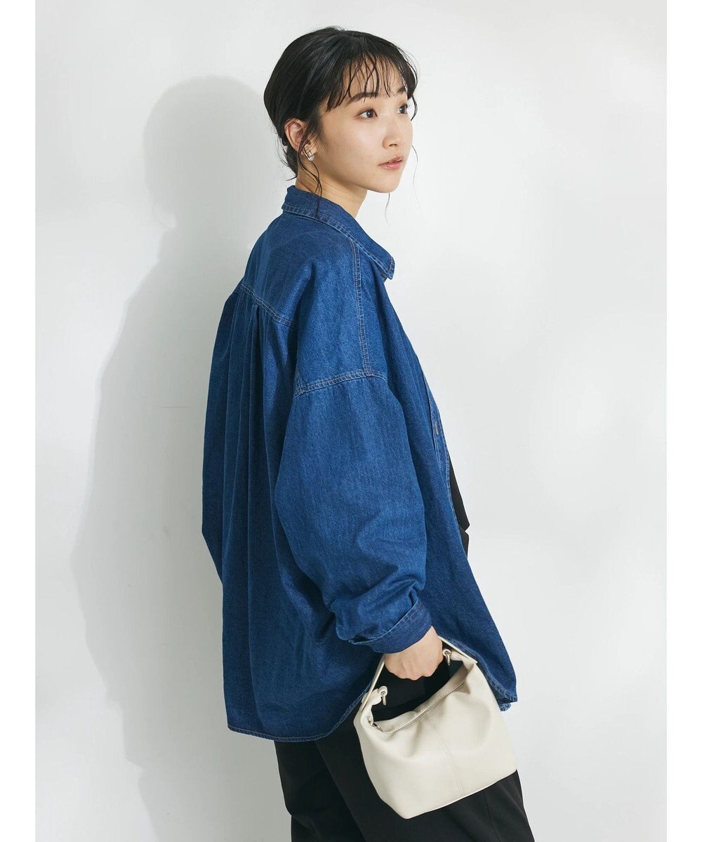 CRAFT STANDARD BOUTIQUE デニムパール釦サークルブラウス 