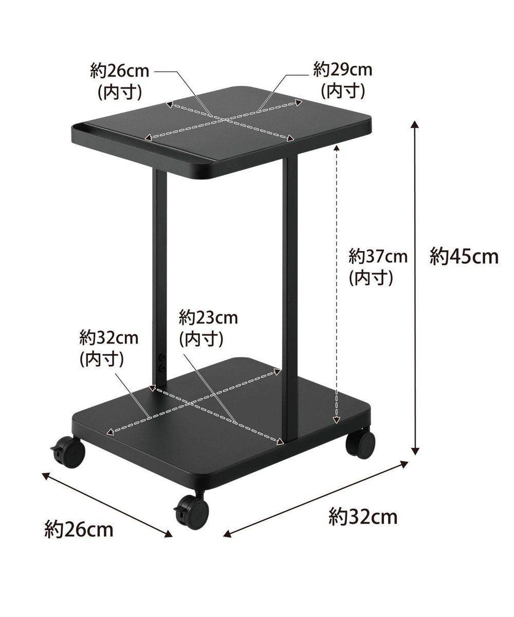 tower ランドセル収納ラック タワー キャスター付き 2段 ブラック 
