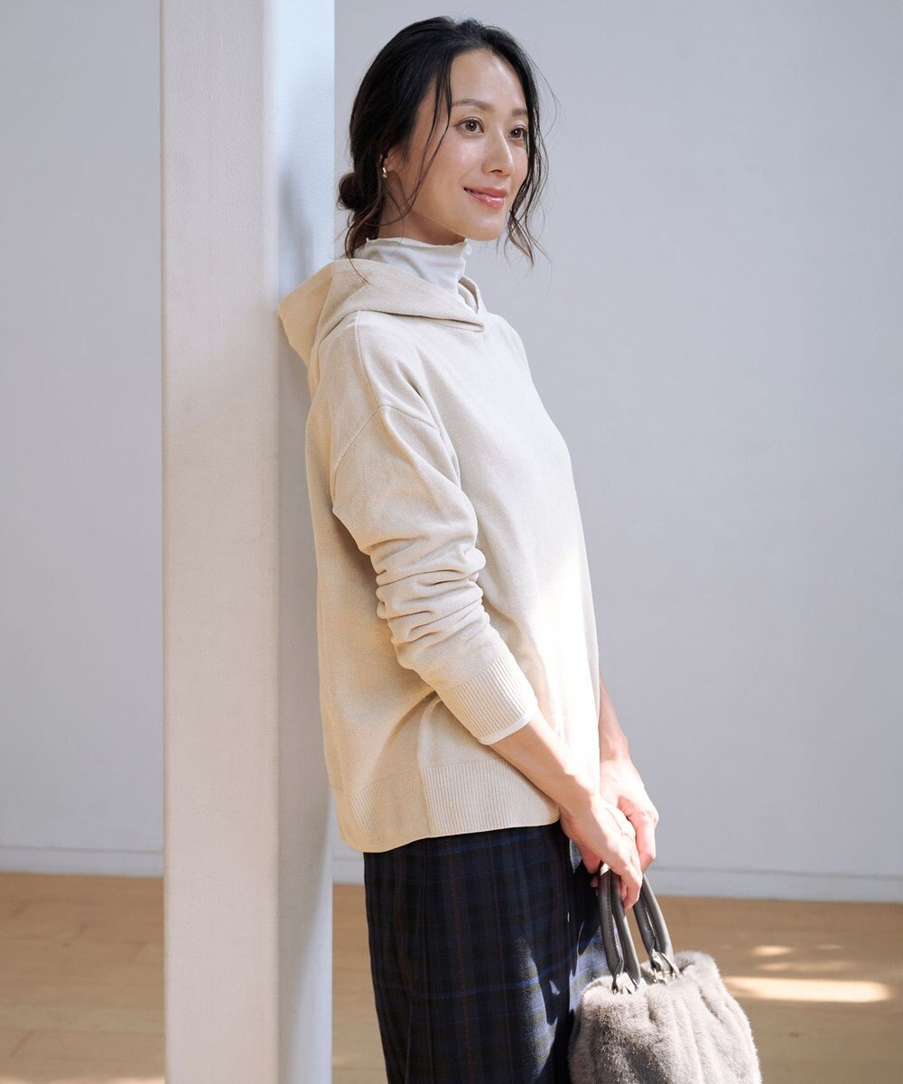 J.PRESS LADIES CHENILLE フーデッド ニット 