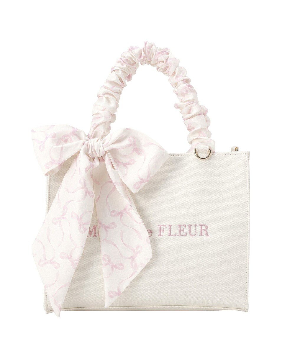 Maison de FLEUR スカーフ付きギャザーハンドル２Ｗａｙバッグ 